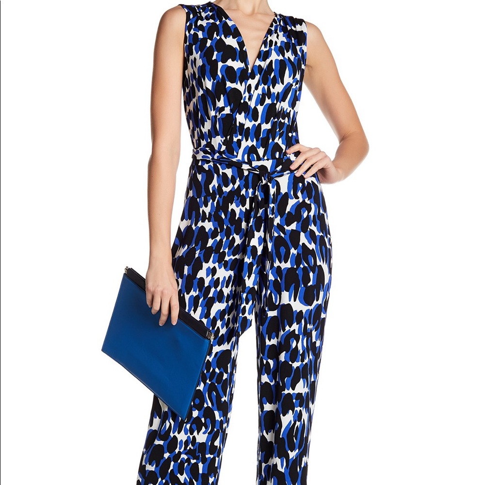 Leota Jumpsuit - Painted Leopard Cobalt